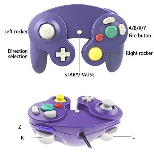 Reiso GC Style 1 Pack Classic USB Wired Controller Gamepad for Windows PC MAC(Purple) — view 4