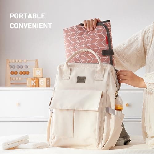 Babebay Waterproof Portable Diaper Changing Pad, Foldable Travel Changing Mat for Baby Girl Boy, Lightweight Travel Changing Station, Boho Geometric Pattern — view 4