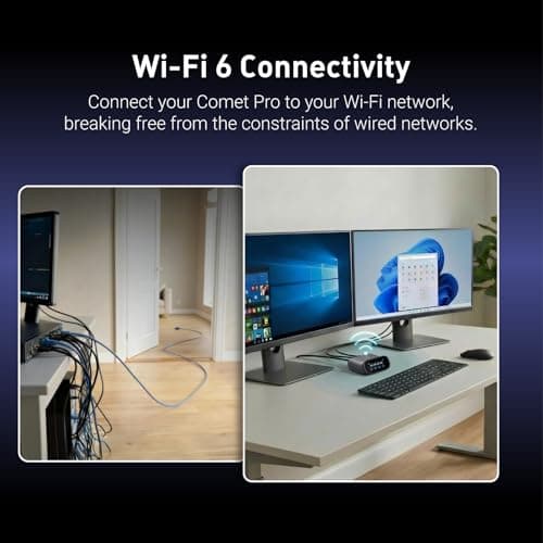 GL.iNet Comet Pro (GL-RM10) Remote KVM Over Wi-Fi, Dual Band Wi-Fi 6, 4K@30FPS Passthrough, Touchscreen, 32GB eMMC,Tailscale Support Remote Access and ATX/fingerbot for Disaster Recovery, Home Office — view 2