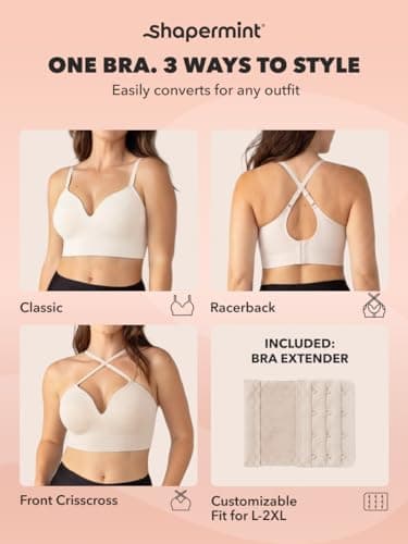 SHAPERMINT Seamless Wireless Bras for Women Full Support - Comfortable Bralette with Lift - No Underwire Soutien Gorge Femme - Plus Size Push Up Bra — view 7