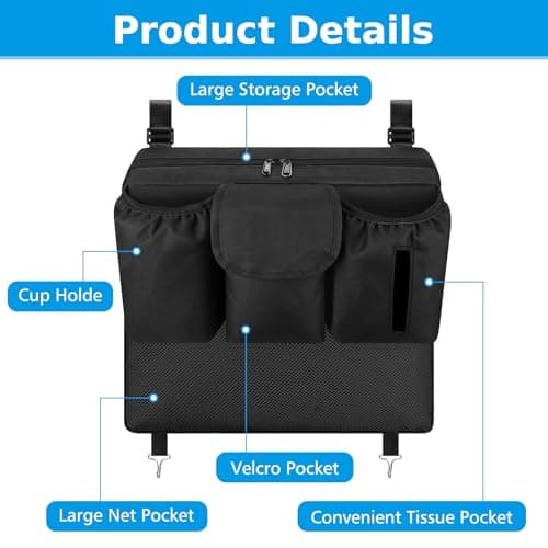 Accmor Stroller Organizer, Universal Large Capacity Stroller Bag Caddy Organizer Accessories for Uppababy, Nuna, Doona, Britax Strollers, Black — view 2