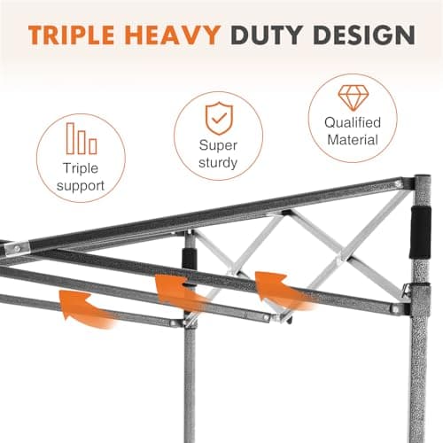 OLIXIS 10x10 FT Pop Up Canopy Tent, Waterproof UV Protection Instant Outdoor Shade, Heavy Duty Portable Canopy with Sand Bags for Beach, Backyard, Parties, Events & Camping, Charcoal — view 5