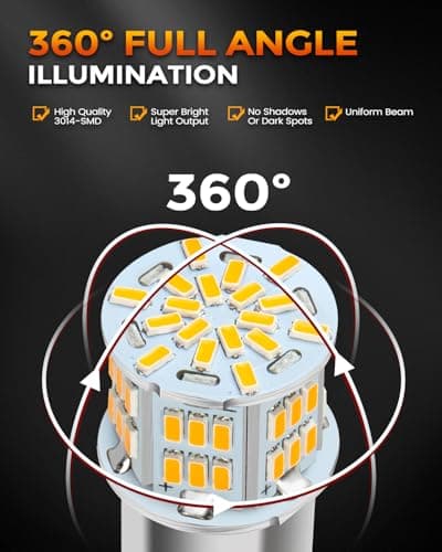 BANGO 1156 LED Bulb Amber Turn Signal Light, 1141 1003 7506 BA15S Super Bright for Car Front Rear Turn Signal Lights Brake Tail Lights, 4 Pack — view 5