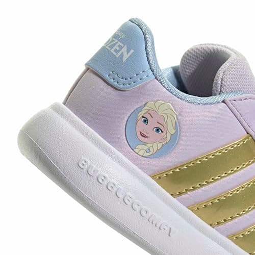 adidas Unisex-Baby Grand Court Elsa I, Ice Lavender/Gold Metallic/Blue, 8.5 — view 6
