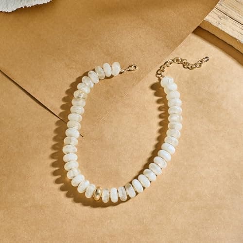 LILIE&WHITE Mothers Day Gifts for Mom Daughter White Chunky Beaded Necklaces for Women Chic Chunky Summer Collar Necklace Premium Beaded Statement Necklace Jewelry Gift for Friend — view 4