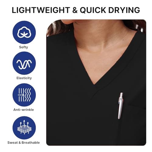 Scrubs for Women and Man V-Neck Pocket Top Drawstring Jogger Pants Nursing Scrubs Uniform — view 2