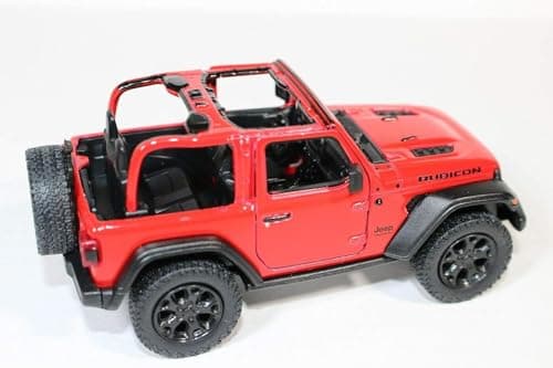 KiNSMART - Jeep Wrangler Rubicon Off Road 4x4 5 inch 1:34 Scale Die Cast Model Replica Toy Car (Red Opentop) — view 2