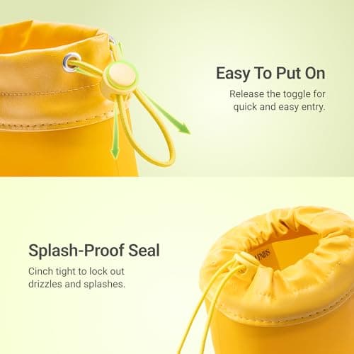 DREAM PAIRS Kids Rain Boots Boys Girls Lightweight Boots Waterproof Easy-on Outdoor Playing Rain Boot Toddler Unisex-Child,Size 10 Toddler,Yellow,SDRB2401K — view 4
