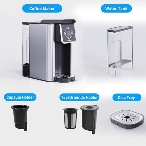 Jesslyn 3-in-1 Single Serve Coffee Maker, Compatible with K-Cup Pods, Ground Coffee & Loose Leaf Tea, Coffee Machine with 50oz Removable Water Reservoir, 6-10oz Brew Sizes, Fast Brewing(Black) — view 7