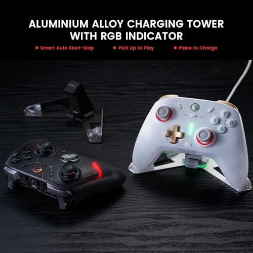 GameSir Cyclone PC Controller Mag-Res TMR Sticks 1000Hz Report Rate Hall & Micro 2-in-1 Triggers RGB Lighting with Charging Dock for PC/Switch/iOS/Android(Black) — view 5