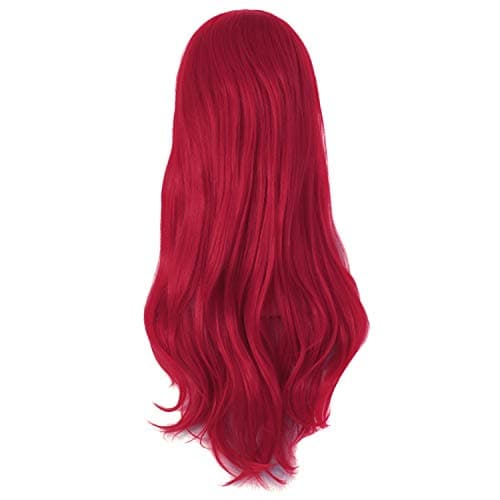MapofBeauty 28" 70cm Long Curly Hair Ends Costume Cosplay Wig (Dark Red)