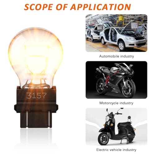 JIYIZO 3157 White Miniature Bulb for Brake & Turn Signal, 4157 Replacement — view 5