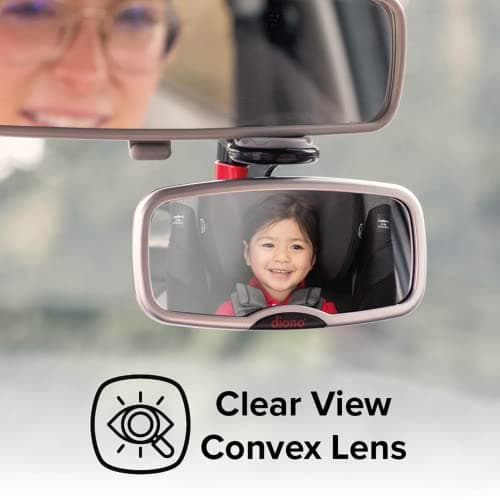 Diono Baby Car Mirror 2 Pack, Includes Safety Car Seat Mirror for Rear Facing Infant & See Me Too Rear View Baby Mirror Both Fully Adjustable with Wide Crystal Clear View, Shatterproof, Crash Tested — view 2