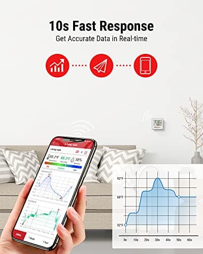 ThermoPro TP357 Digital Hygrometer Indoor Thermometer of 260FT, Bluetooth Thermometer Humidity Meter with Smart App, Room Thermometer Humidity Gauge with Temperature Humidity Sensor — view 5