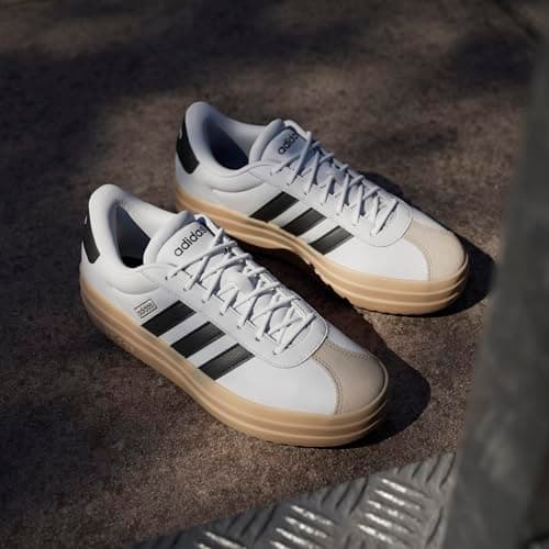 adidas Women's VL Court Bold, White/Black/Wonder Beige, 7 — view 2