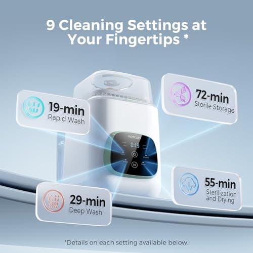 Momcozy KleanPal Pro Baby Bottle Washer, Sterilizer & Dryer - All-in-One Cleaning Machine for Bottles, Pump Parts & Baby Essentials - Time-Saving & Effortless Care — view 4