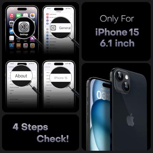 TOCOL Magnetic for iPhone 15 Case, Upgraded Full Camera Protection, Fit for MagSafe, Rugged Phone Case for iPhone 15 6.1 Inch, Drop Protection, Anti-Scratch, Black