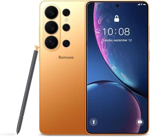 FNCOCO Unlocked Cell Phones, 16GB+512GB Android Phone, Android 16 Smartphone, 108MP+68MP Camera, 6.9“+120Hz HD Screen, 7000mAh Long Battery Life, Dual SIM, Face ID, GPS-Orange