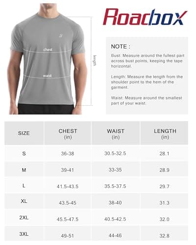 Roadbox Mens Sun Protection Swim Shirt, UPF 50+ Short Sleeve UV Rash Guard, Quick Dry Water T-Shirt for Surf Running Workout — view 6