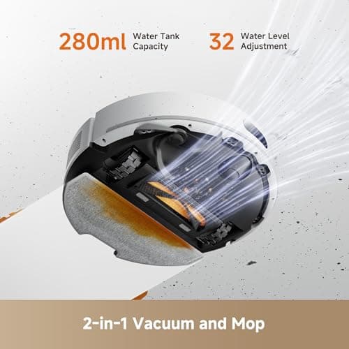 DREAME D20 Air Plus Robot Vacuum and Mop Combo with 20,000Pa Suction, 120 Days Hands-Free, Anti-Tangling Tech, Auto-Emptying Dock, Deep Carpet Cleaning and Smart Navigation, White — view 5