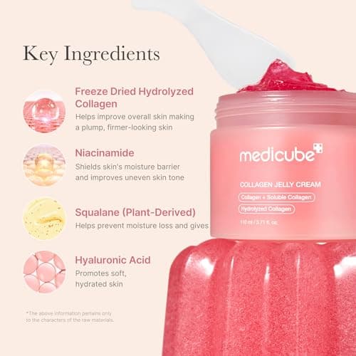 medicube Jelly Cream with Collagen, Niacinamide | Freeze-Dried Hydrolyzed Collagen for Skin Barrier Hydration & 24H Glow | Plumper, Firmer looking skin | 3.71 fl.oz — view 3