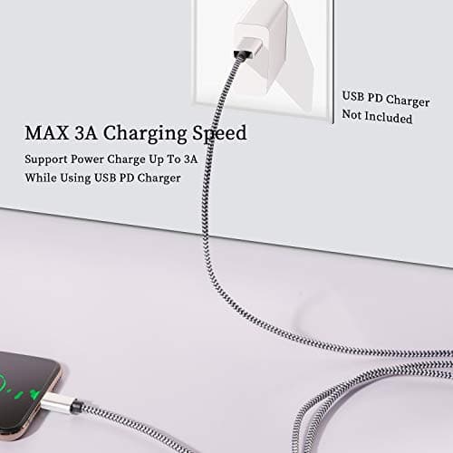 QQLIKE USB Type c Cable, 5 Pack (6FT) Nylon Braided USB C Cables 3A Fast Charging Charger for Samsung Galaxy S9/S8 Note8/9 20 10 S21 S20 S10 Plus C Cord — view 2