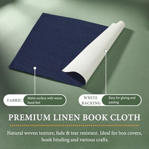 10 Pack Book Cloth,10x14 Inches, 5 Colors Book Binding Cloth for Book Repair, Fabric Surface and Paper Backed for Book Covering & Bookbinding Supplies (Color A) — view 2