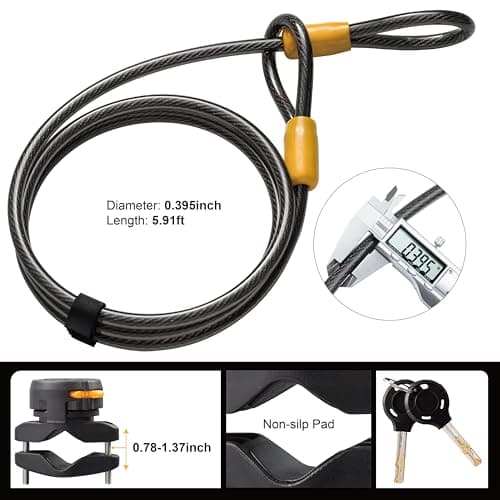 Bike U Lock with Cable - Via Velo Heavy Duty Bicycle U-Lock,14mm Shackle and 10mm x1.8m Cable with Mounting Bracket for Road, Mountain, Electric & Folding Bike — view 4