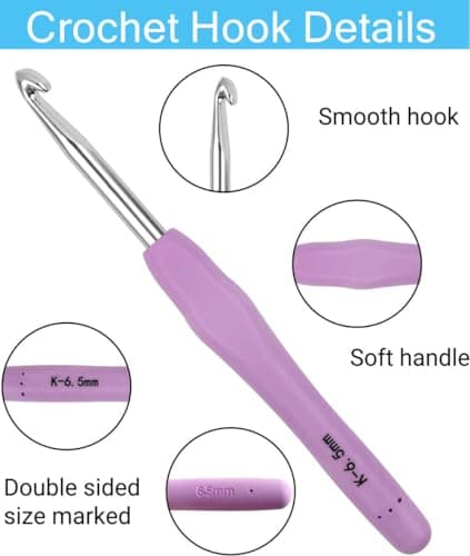 Crochet Hook Set,14 Sizes Crochet Hooks for Arthritic Hands,Crochet Hooks Ergonomic Soft Grip with Case,Crochet Needles(Size B-Size N) — view 2