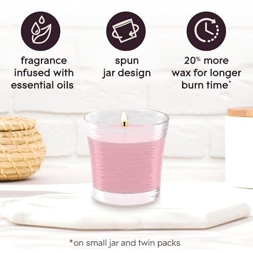 Glade 1-Wick Scented Candle Jar, Angel Whispers, Air Freshener Infused with Essential Oils, 4.08 Oz, 2 Count — view 4