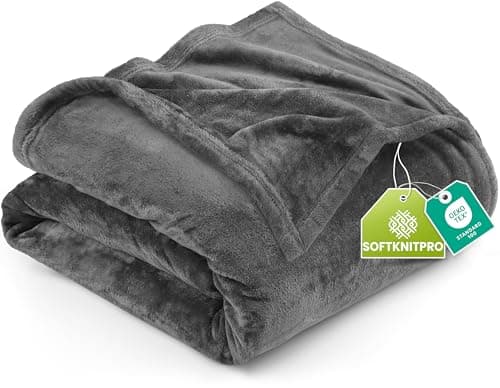 Utopia Bedding Fleece Blanket Queen Size Grey (90x90 Inches) – Ultra Soft Plush Microfiber Bed Blanket, Lightweight Warm Cozy Blanket for Bed & Couch, All Season Gift for Men & Women, Couverture Douce