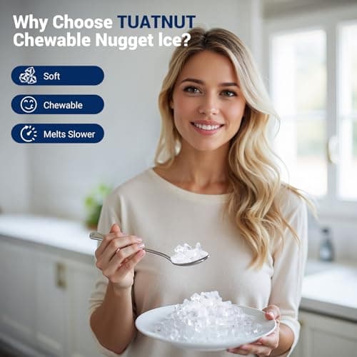 Nugget Ice Maker, 44lbs/24h Ice Makers Countertop, Soft Ice Ready in 5-10Mins Nugget Ice Maker Countertop, Self-Cleaning Pellet Ice Maker for Home, Kitchen, Office, Party — view 4