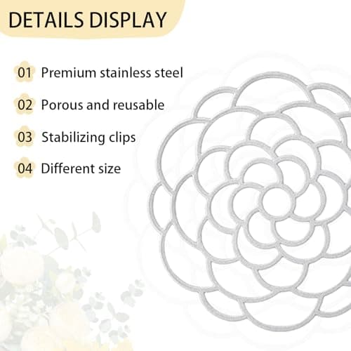OYEFLY 6Pcs Flower Arrangement Holder,Metal Floral Grid Used for Vase Flower Arrangement Art (4in5in6in6) — view 2