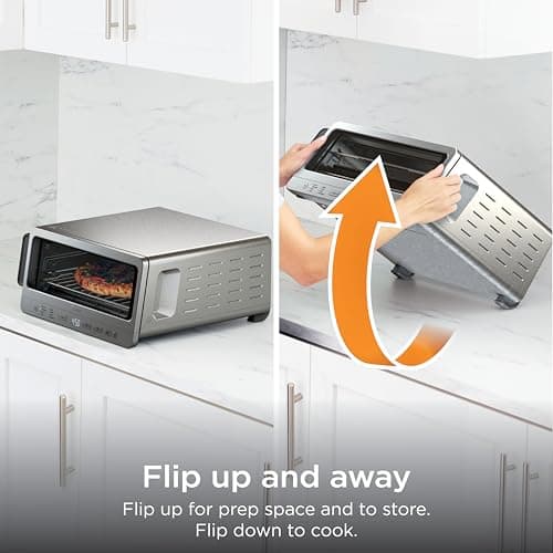 Ninja Air Fryer Toaster Oven Combo | 8-in-1 Functionality | Flip Up & Away for Storage Space | Air Fry Basket, Sheet Pan, Wire Rack & Removable Crumb Tray |1800 Watt | Stainless Steel | SP151 — view 10