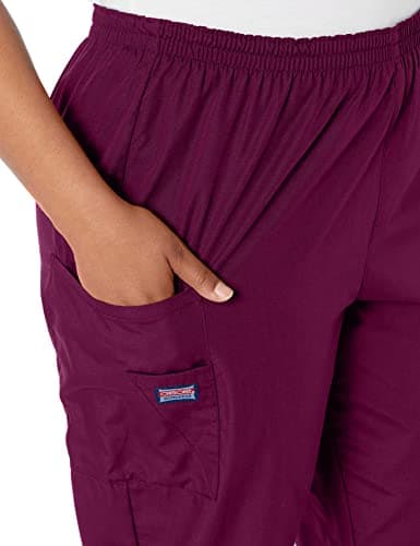 Cherokee Women's Workwear Scrubs Pull-On Cargo Pant, Wine, X-Large — view 2