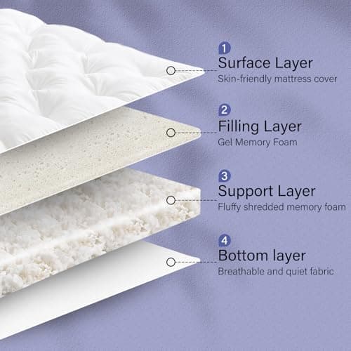 4 Inch Memory Foam Mattress Topper Queen for Back Pain Relief — view 5