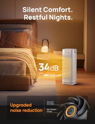 DREO Space Heaters for Indoor Use, 1500W Fast Heating Portable Heaters with Remote, Large PTC Ceramic Electric for Bedroom, 12H Timer, 70° Oscillation, Overheat Protection, Safety Heat for Home Office — view 4