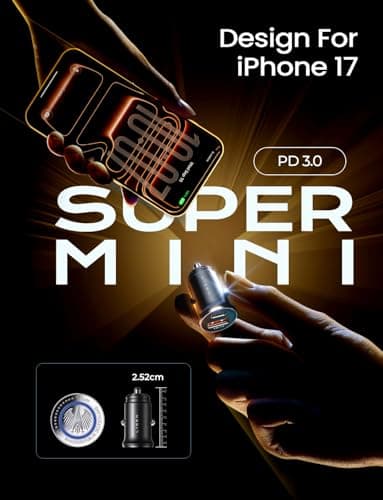 LISEN 69W Mini Cigarette Lighter Adapter Car Charger USB C Fast Charging, 12V Cigarette Lighter USB Car Charger Fast Charging Adapter, for iPhone 17 Pro Max 16 15 14 13 12 Plus Mini, Samsung S26 S25 — view 3