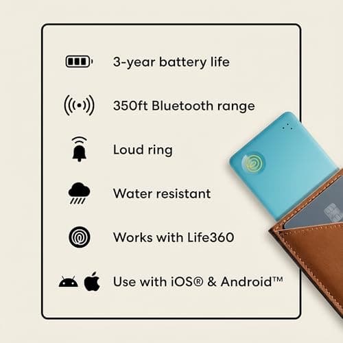 Life360 Tile Slim - Wallet Finder, Bluetooth Tracker and Item Locator for Luggage Tags, Passports and More. Both iOS and Android Compatible. Phone Finder. 1-Pack (Aqua Lemon) — view 7