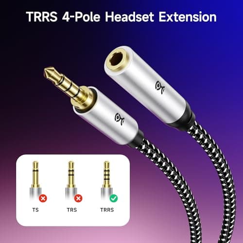 Cable Matters 2-Pack Headset Extension Cable, 3.5mm TRRS, 10ft