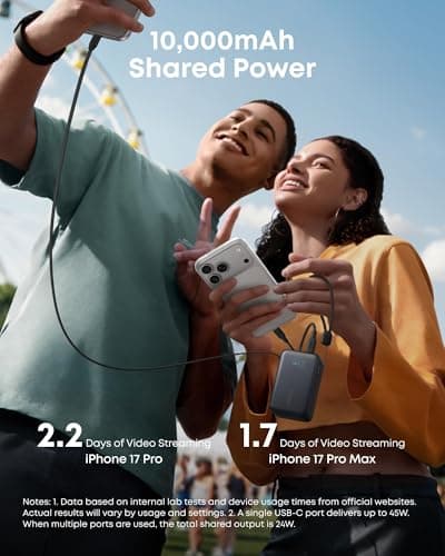 Anker Nano Power Bank, 45W 10,000mAh Portable Charger, iPhone Battery Pack — view 5