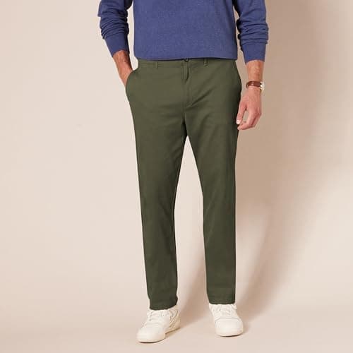Amazon Essentials Men's Slim-Fit Casual Stretch Khaki, Olive, 33W x 30L — view 5