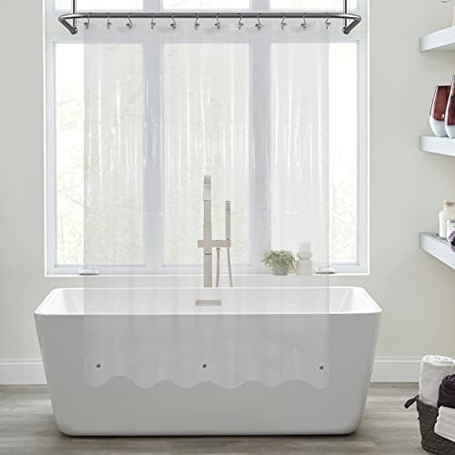 Mrs Awesome Clear Shower Curtain Liner with 3 Magnets, 72x72 Premium Flexible Sturdy Plastic Shower Curtain for Bathroom Lightweight, Waterproof, Clear — view 7