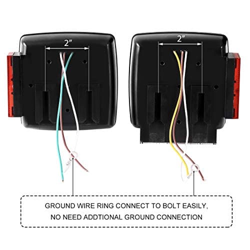 CZC AUTO 12V LED Submersible Trailer Tail Light Kit Stop Tail Turn Signal Lights for Under 80 Inch Boat Trailer Truck RV Snowmobile — view 3