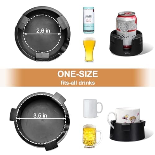 Samhe Anti-Spill Cup Holder Adjustable Desk Drink Holder Non-Tipping Table Coaster Cup Holder for Couch Bed RV Office Home