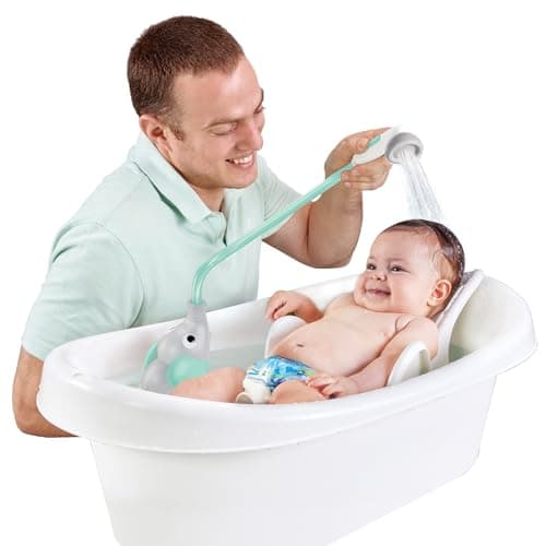 Yookidoo Baby Bath Shower Head - Elephant Water Pump and Trunk Spout Sprayer - One Handed Flow Control for Newborn Babies in Tub Or Sink (Turquoise) — view 3