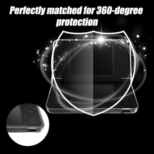 Hard Shell Clear Crystal Case Cover for NDSi XL & NDSi LL, Transparent Case Anti-Fingerprint Anti-Scratch Hard PVC Shell for Retro Game Enthusiasts or Collectors — view 3