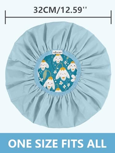 Years Calm Shower Caps For Women Reusable Waterproof，Pattern And Solid Color Dual-Layer Design For Dual-Layer Usable，Protects Hair In Shower, Spa, Cooking, Clean & Travel (Bell Orchid, One Size) — view 2