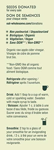 Eat Wholesome Organic Raw Apple Cider Vinegar, 1L - Award-Winning, Unfiltered, Unpasteurised, With The Mother, Vegan, CO2 Neutral — view 2