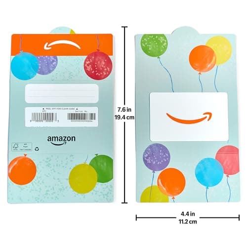 Amazon Physical Gift Card in a Mini Envelope - Bright Balloons — view 4